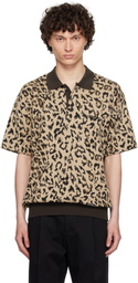 WACKO MARIA Beige Jacquard Knit Polo