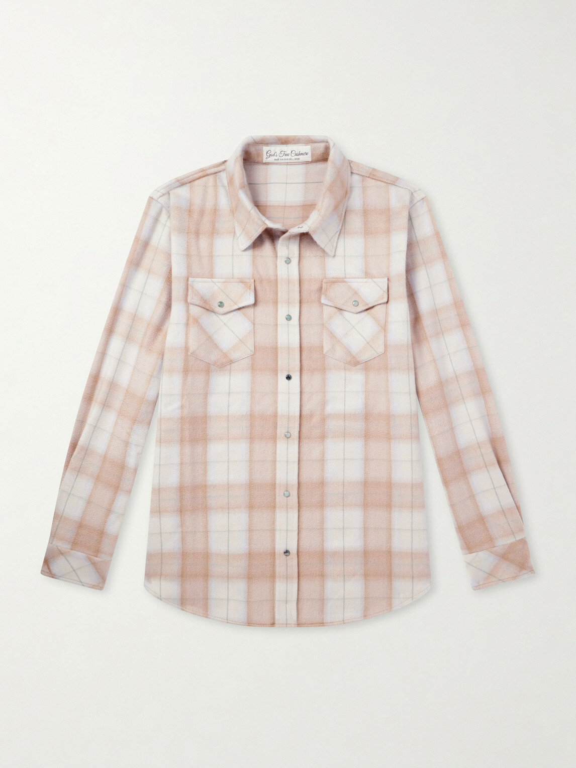 God's True Cashmere - Checked Cashmere Shirt - Neutrals