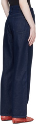 rag & bone Navy Logan Wide-Leg Jeans