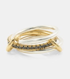 Spinelli Kilcollin Tigris 18kt gold and sterling silver ring with black diamonds