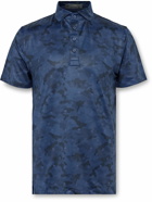 G/FORE - Icon Camouflage-Print Stretch-Jersey Golf Polo Shirt - Blue