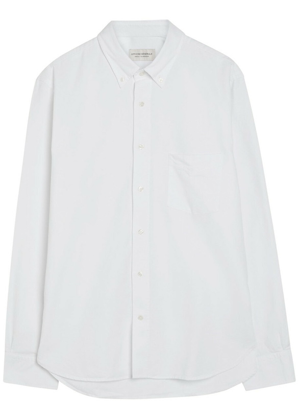 Photo: Officine Générale Cotton Oxford Shirt White