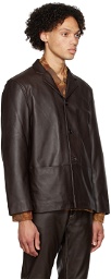 CMMN SWDN Brown Donny Leather Jacket