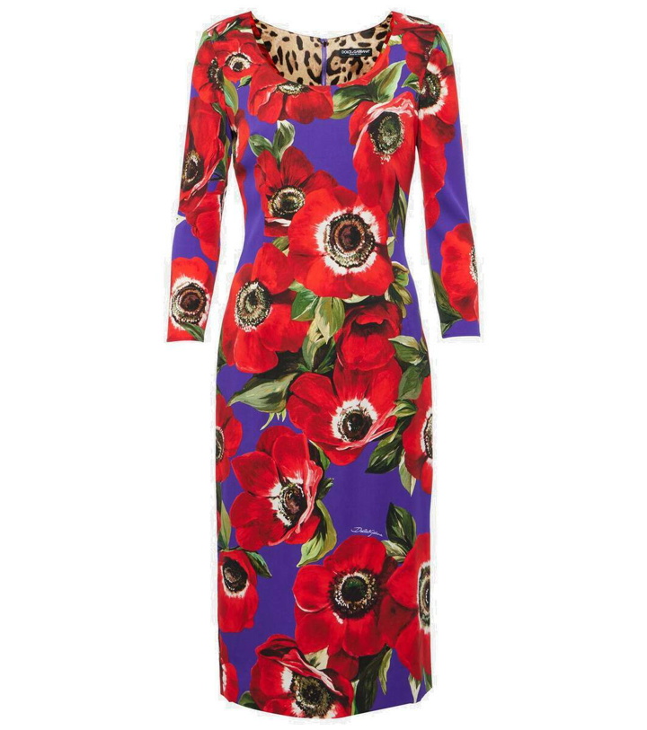 Photo: Dolce&Gabbana Floral silk-blend midi dress