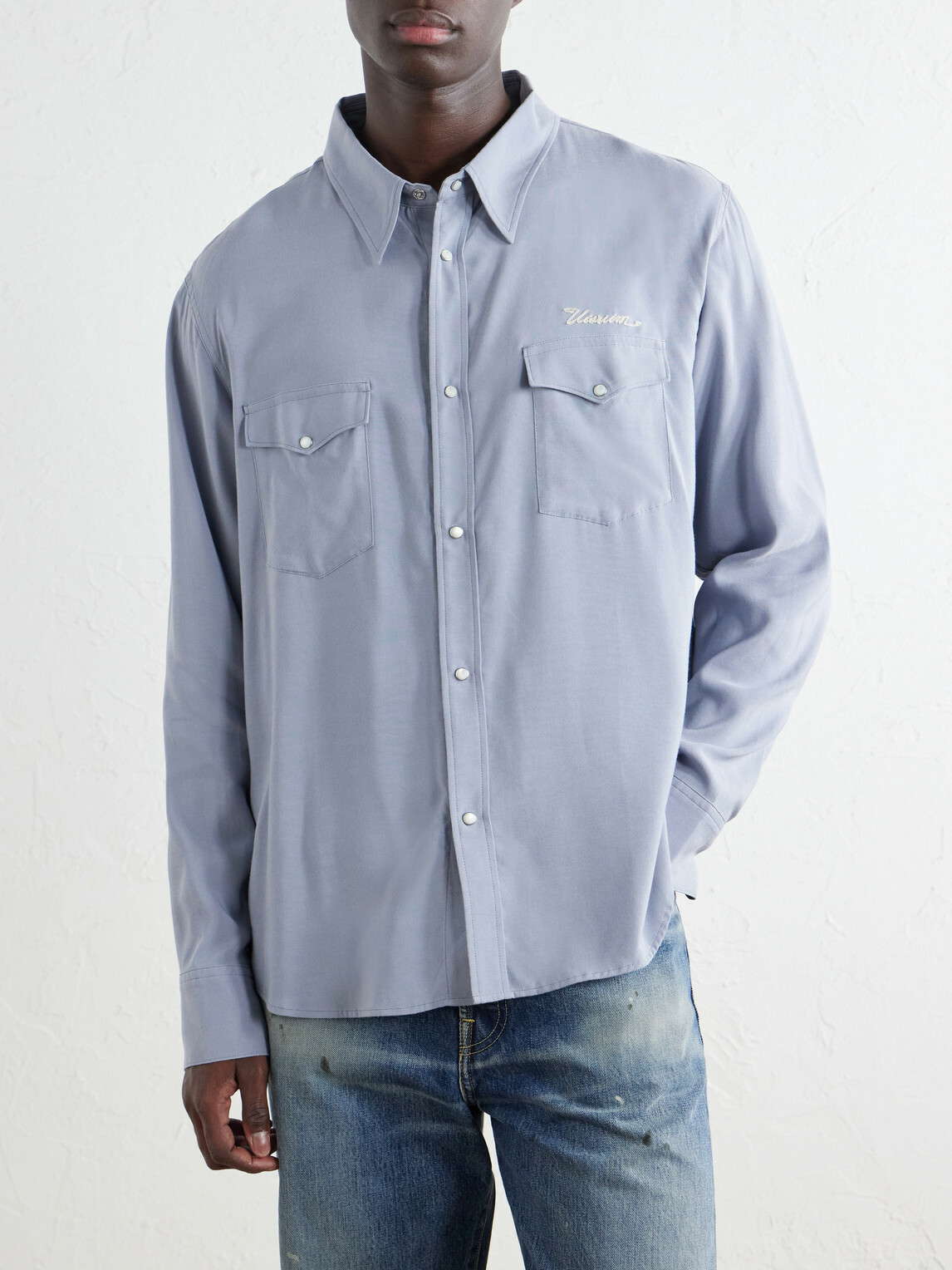 Visvim - Meridian Logo-Embroidered Canvas Shirt - Gray