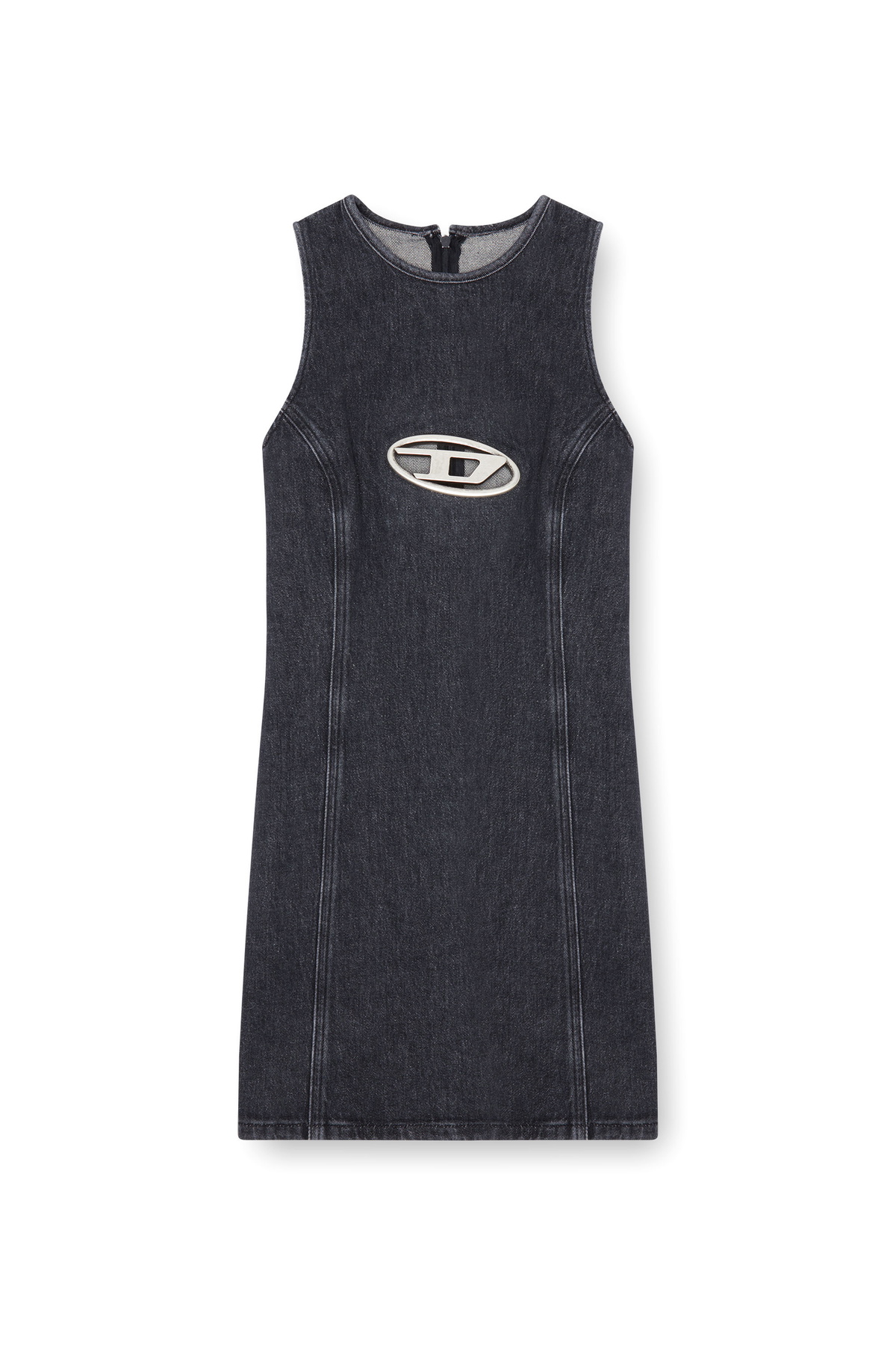 送関込☆DIESEL Denim mini dress with Oval D plaque Women's Denim mini dress with Oval D plaque | Black | Diesel