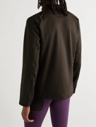 DISTRICT VISION - Luca Shell-Trimmed Recycled Jersey Half-Zip Running Top - Brown