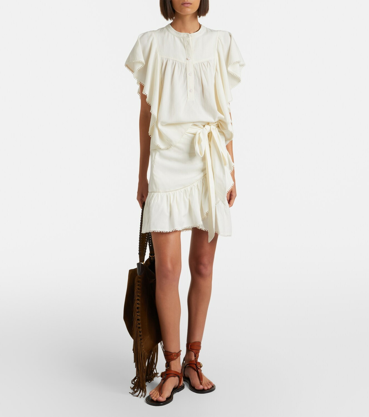 Marant Etoile Marlie ruffled crochet-trimmed blouse