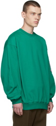 We11done Green Big Logo Arm Sweatshirt