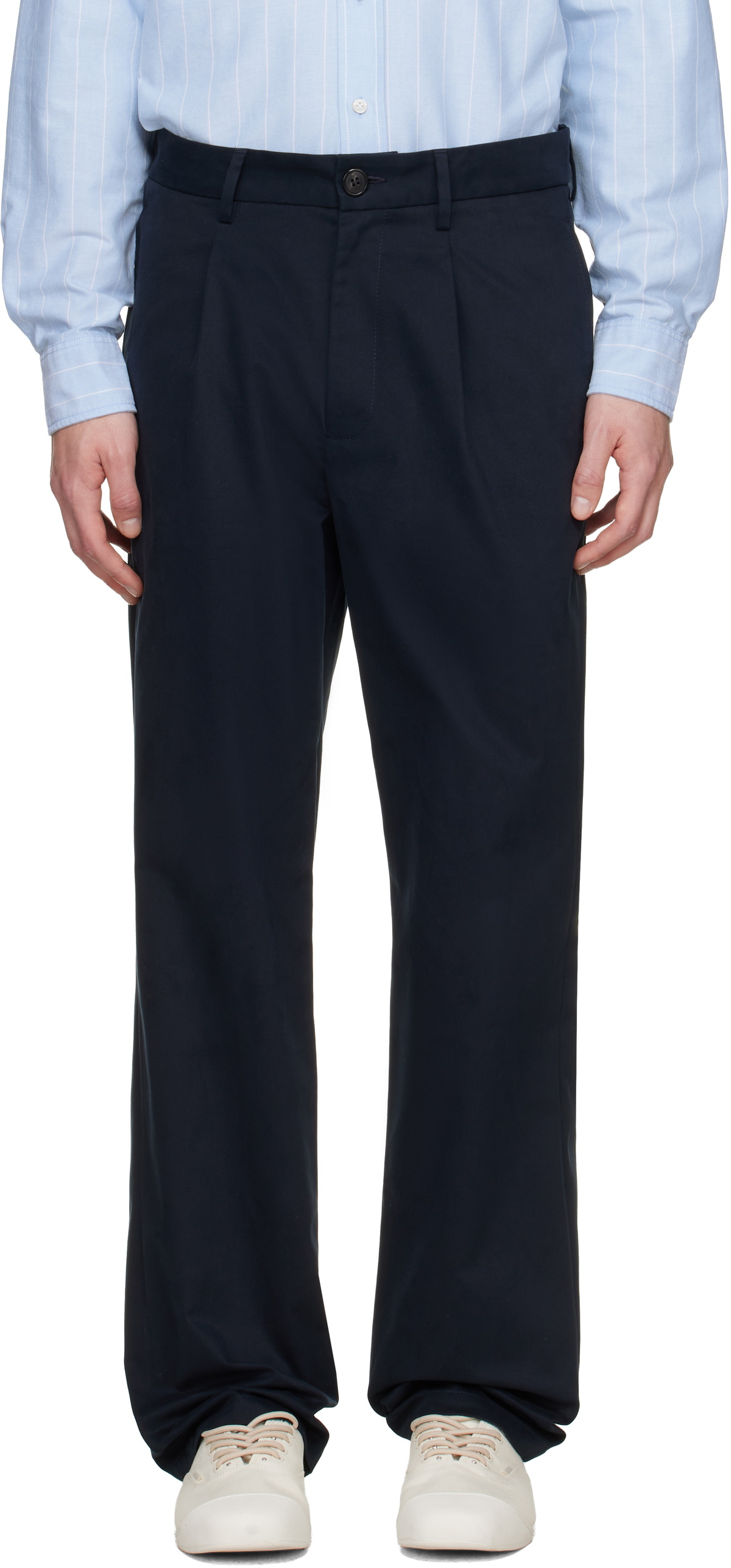 NOAH NYC ノア プリーツチノパンツ ブラック w30 Noah - Straight-Leg Pleated Cotton-Twill Trousers - Black Noah NYC
