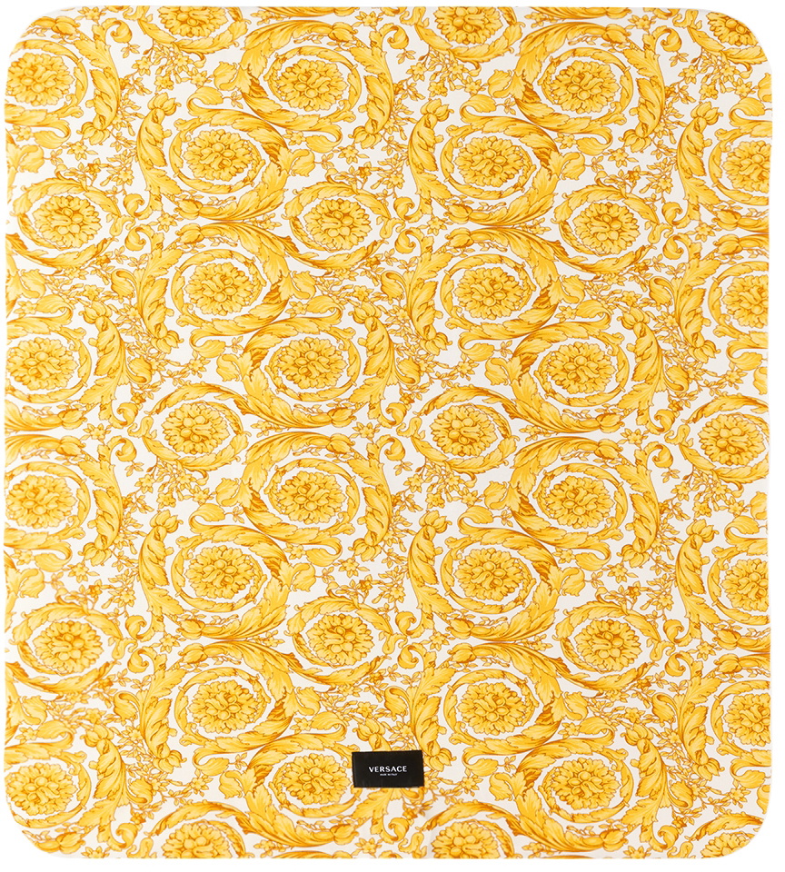 Versace Baby White & Gold Barocco Blanket