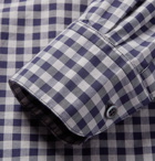 Barena - Checked Cotton-Poplin Half-Placket Shirt - Men - Navy