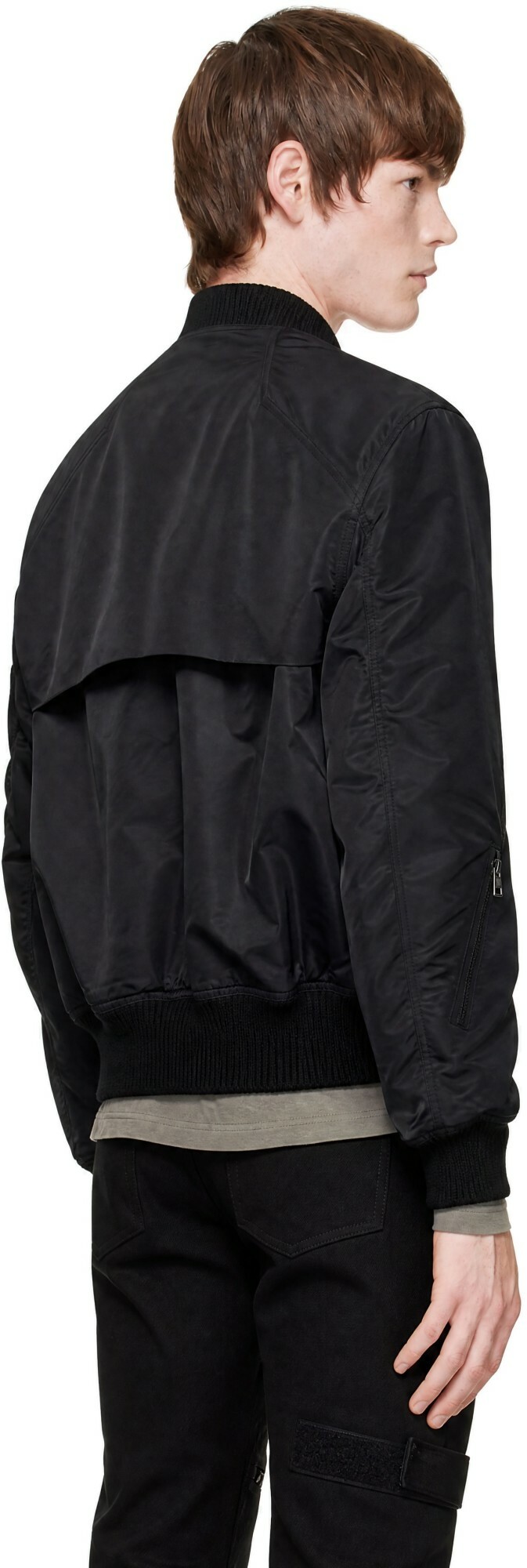 Rick Owens Black Tower 2 Piece Flight Bomber Jacket