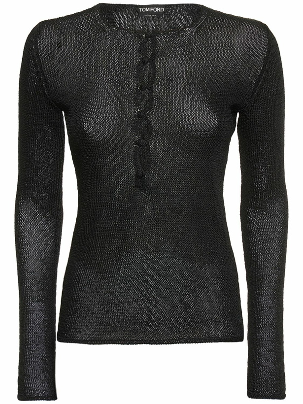 Photo: TOM FORD - Knit Long Sleeve Sweater W/ Buttons