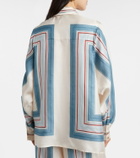 Zimmermann Striped scarf-detail silk shirt