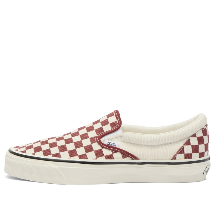 Photo: Vans LX Classic Slip-On 98 Sneaker in Checkerboard Poppy Ember Red