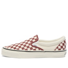Vans LX Classic Slip-On 98 Sneaker in Checkerboard Poppy Ember Red