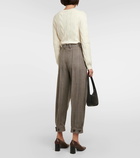 Loro Piana Herringbone cashmere tapered pants