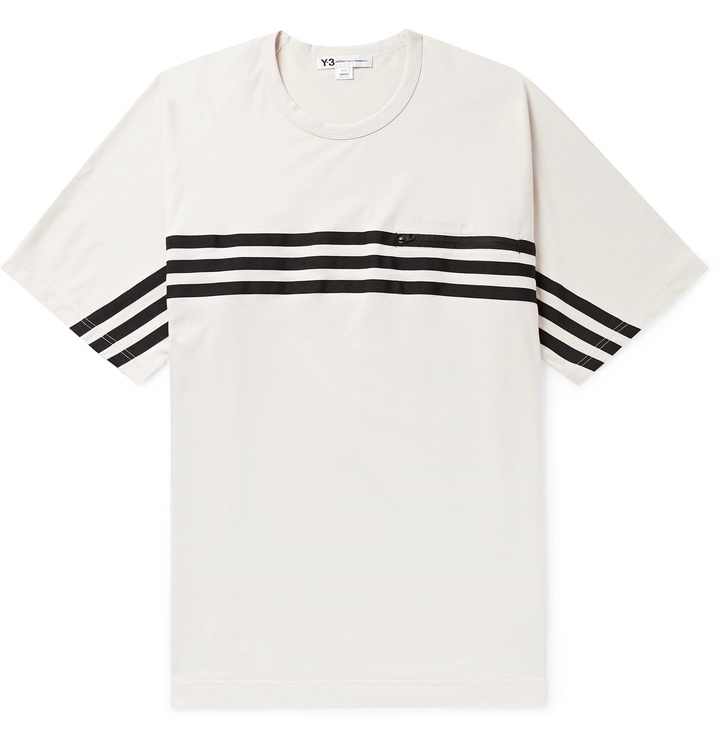 Photo: Y-3 - Oversized Grosgrain-Trimmed Cotton-Jersey T-Shirt - White