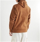 Story Mfg. - Bloom Embroidered Printed Organic Fleece-Back Cotton-Jersey Hoodie - Brown