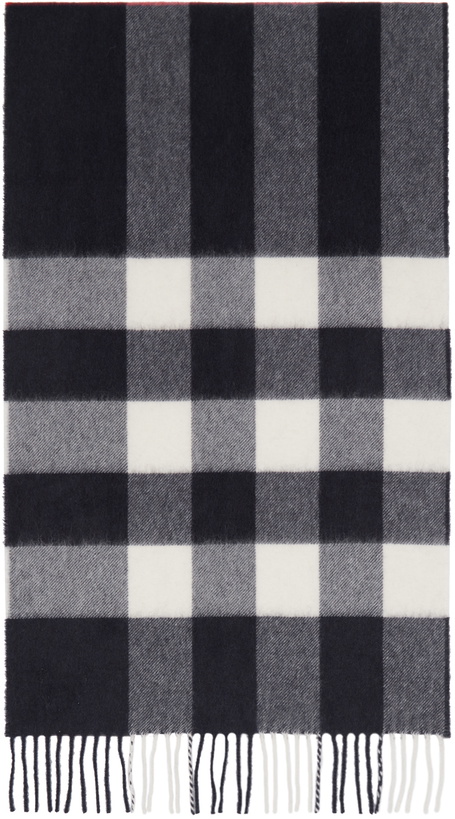 Photo: Burberry Navy Check Cashmere Scarf