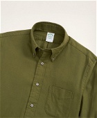 Brooks Brothers Men's Milano Slim-Fit Portuguese Flannel Shirt | Olive