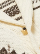 De Bonne Facture - Shawl-Collar Wool-Jacquard Cardigan - Neutrals