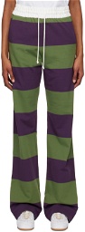 Dries Van Noten Green & Purple Striped Lounge Pants