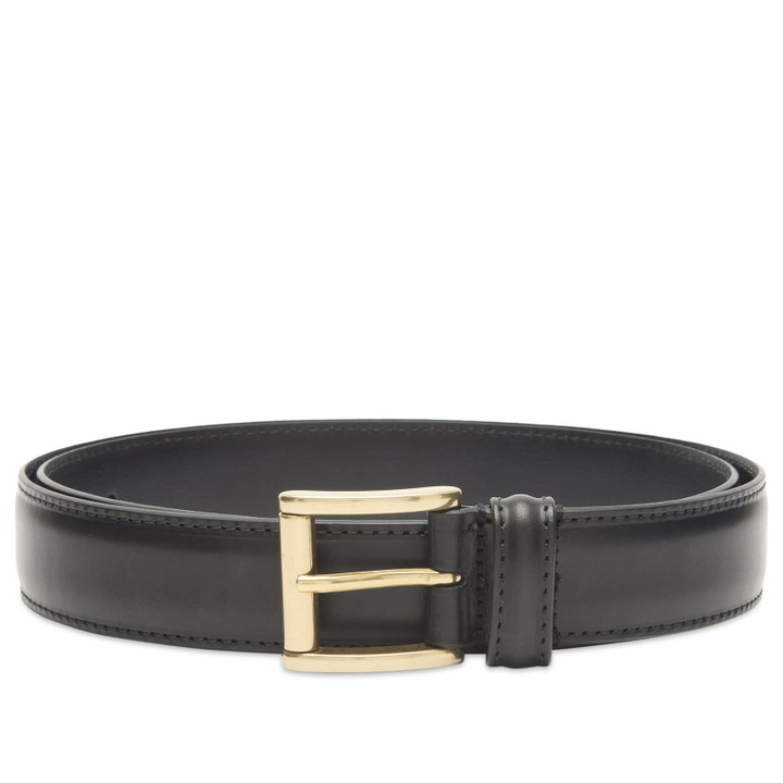 Photo: Anderson's Men's Andersons Narrow Stitch Trimmed Leather Belt in Black