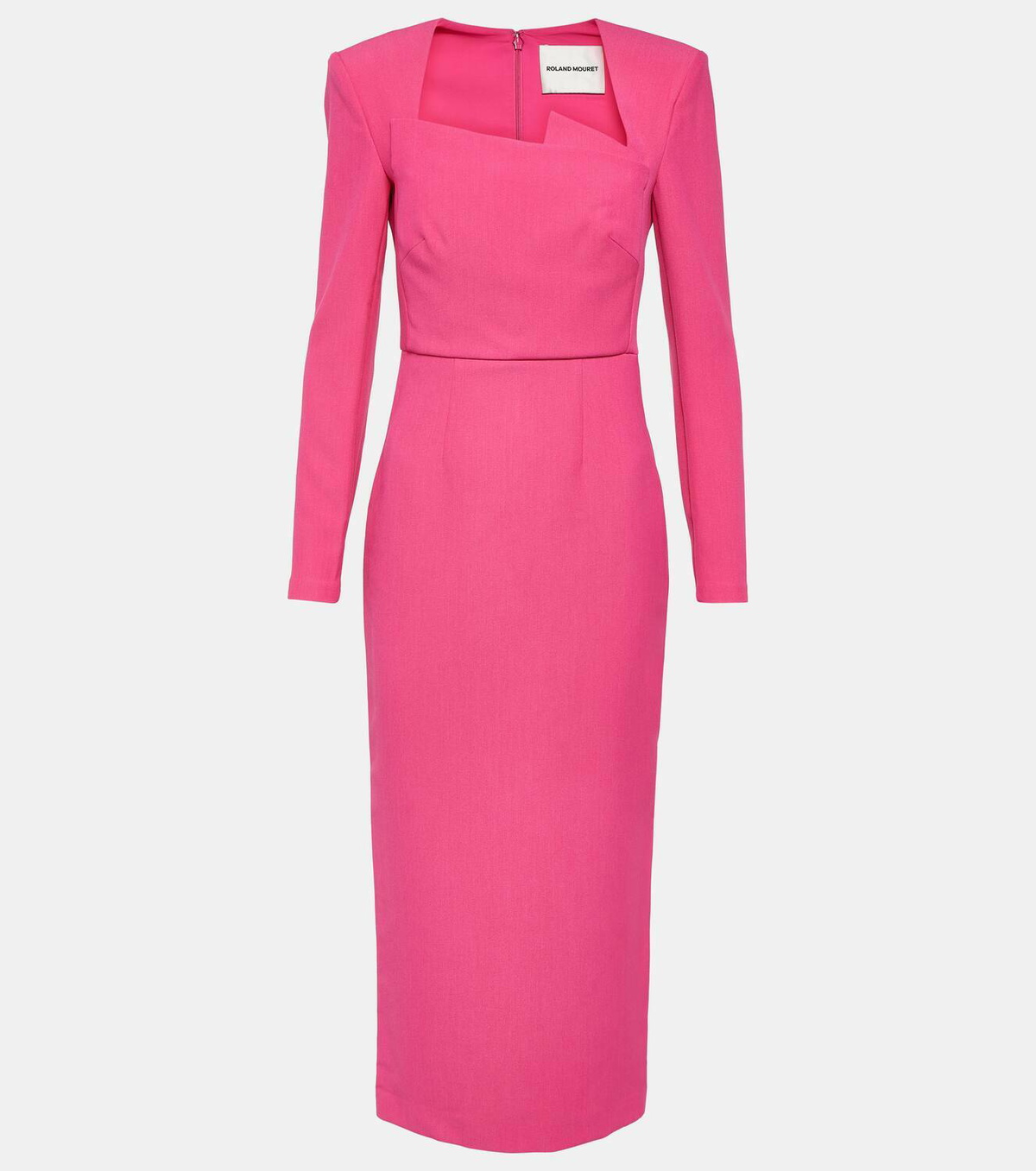 roland mouret asymmetrical midi dress Chic and Holland HF110480 - Tea-Length Beaded mesh (88% Polyester 12%  spandex) Column Dress main image 0