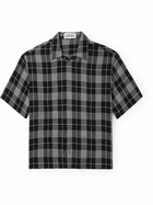LOEWE - Camp-Collar Checked Crinkled-Twill Shirt - Black