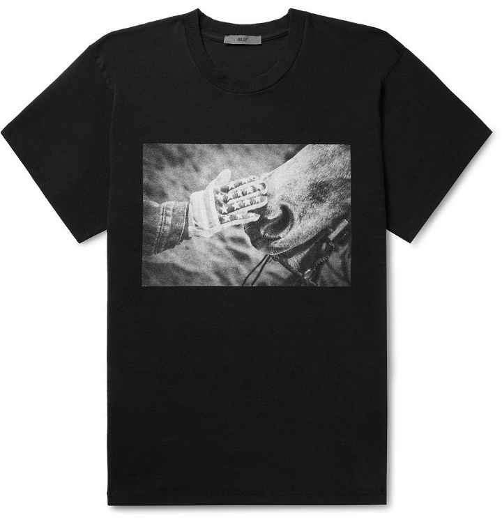 Photo: BILLY - Printed Cotton-Jersey T-Shirt - Black