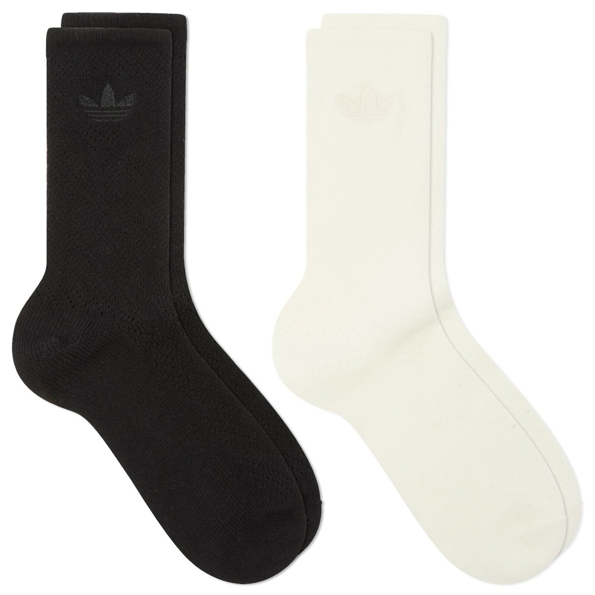 Adidas Women's Crochet Socks in Off White/Black