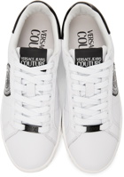 Versace Jeans Couture White & Black 88 V-Emblem Court Sneakers