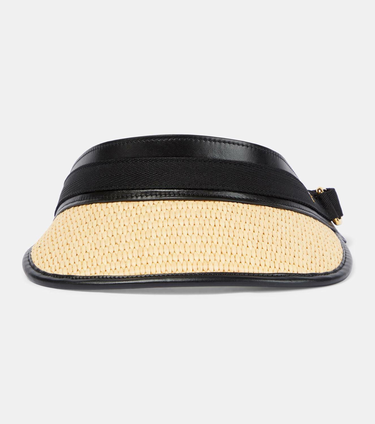 Tom Ford Leather-trimmed raffia-effect visor TOM FORD display picture 1