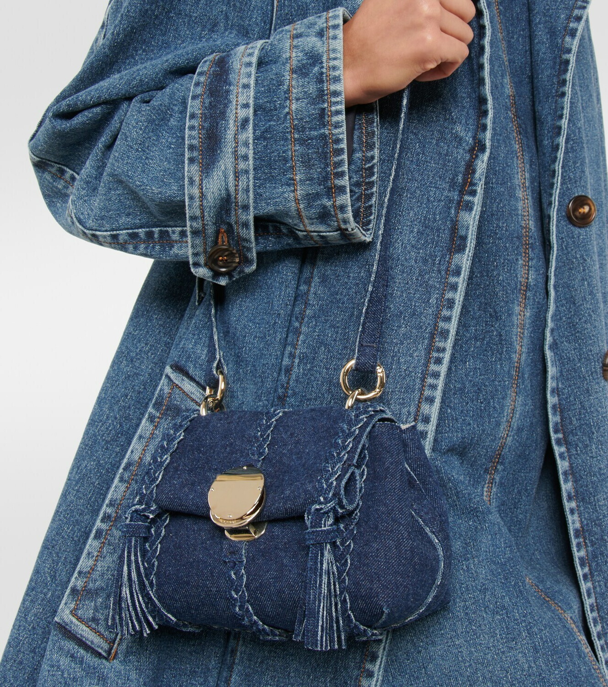 Chloé Penelope denim shoulder bag Chloe