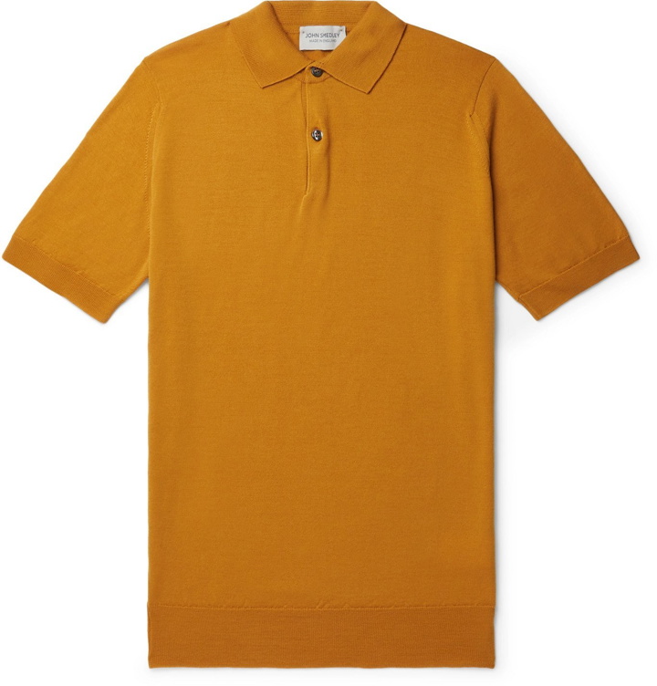 Photo: John Smedley - Payton Slim-Fit Wool Polo Shirt - Yellow