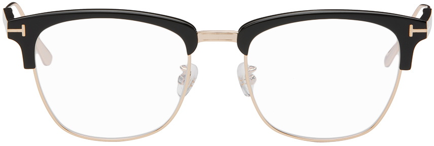TOM FORD Black & Gold Browline Glasses
