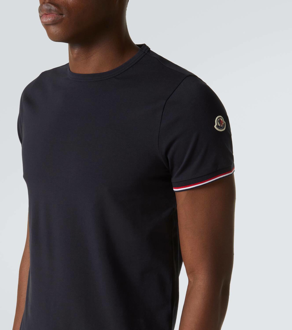 Moncler Tricolor cotton-blend jersey T-shirt Moncler