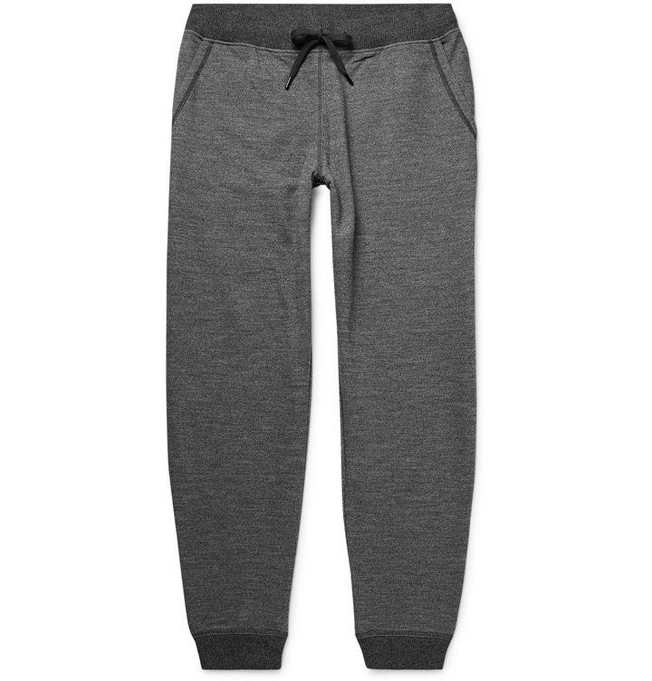 Photo: Orlebar Brown - Beagi Slim-Fit Tapered Mélange Cotton and Wool-Blend Sweatpants - Gray