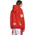 Moschino Red and White Budweiser Edition Logo Hoodie