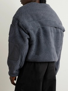 Entire Studios - Oversized Cropped Ripstop-Trimmed Padded Fleece Jacket - Gray