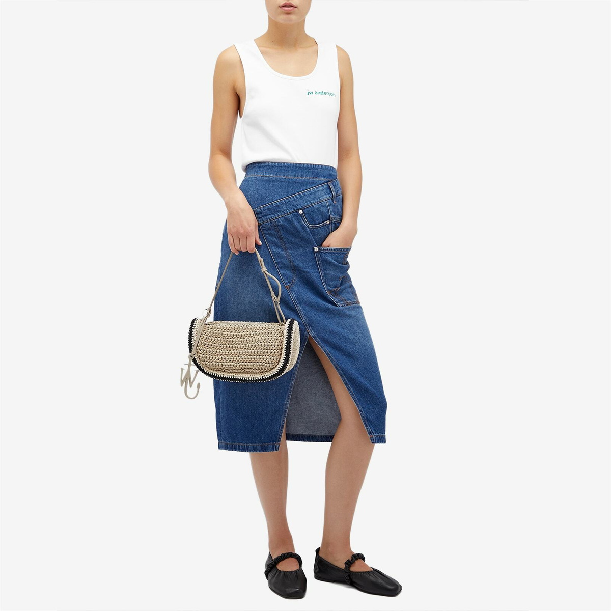 JW Anderson Women's Chest Logo Embroidery Vest in White JW