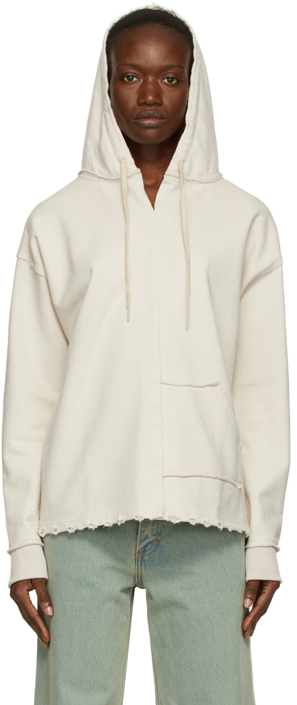 PERVERZE Off-White Center Cut Hoodie PERVERZE