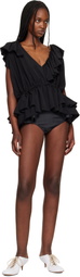 Dries Van Noten Black Ruffled Briefs