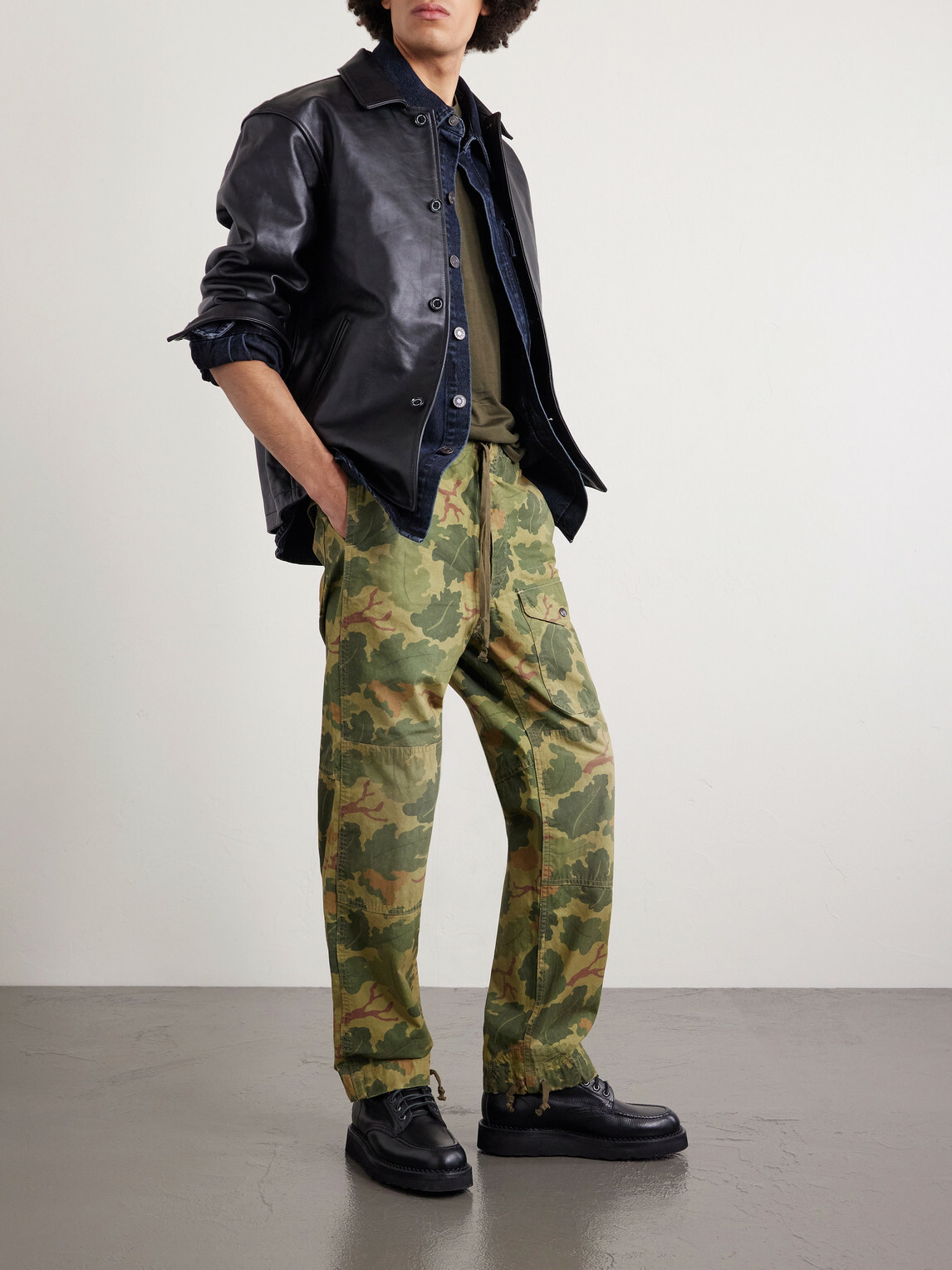 RRL - Straight-Leg Camouflage-Print Cotton Cargo Trousers - Green