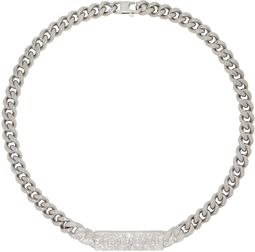 MM6 Maison Margiela Silver Hammered Necklace