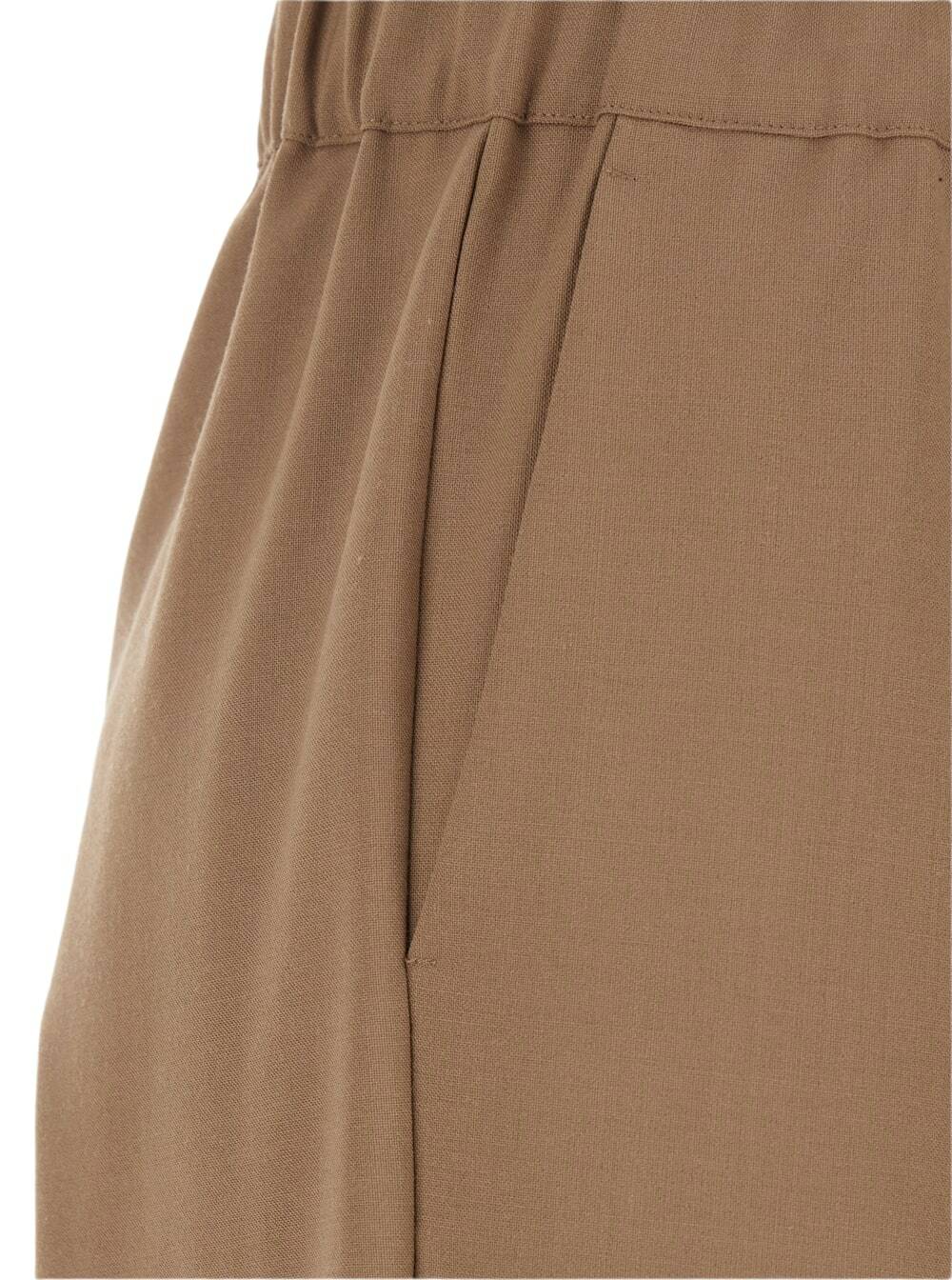 SEMICOUTURE buddy Beige Cropped Pants With Drawstring Waist In Cotton Woman