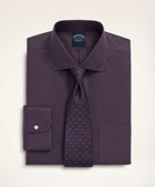 Brooks Brothers Men's Stretch Big & Tall Dress Shirt, Non-Iron Poplin English Spread Collar Gingham | Brown