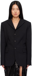 Nensi Dojaka Black Peaked Lapel Blazer